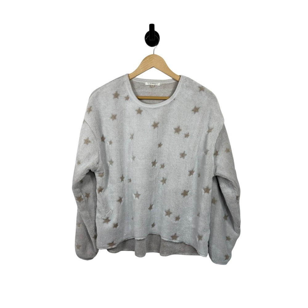 Z Supply Women’s Frosted Plush Star Long Sleeve Top Grey Size M - Picture 5 of 12